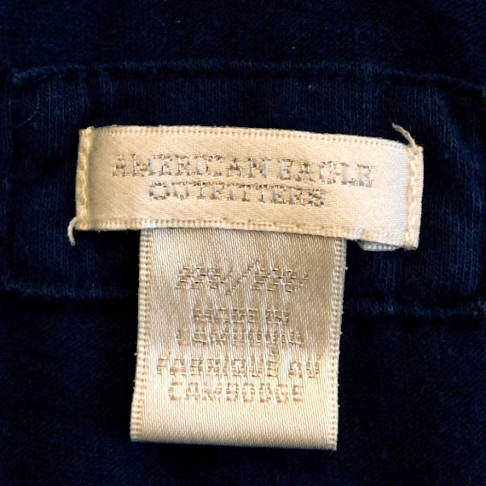 AMERICAN EAGLE blue blouse / top w hood, M - Picture 10 of 14